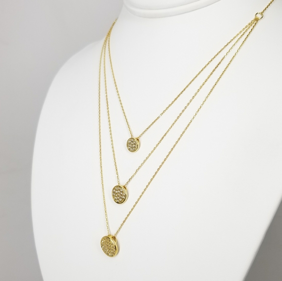 NWT Statement 3 Layered Pave CZ Choker Necklace - Picture 6 of 11